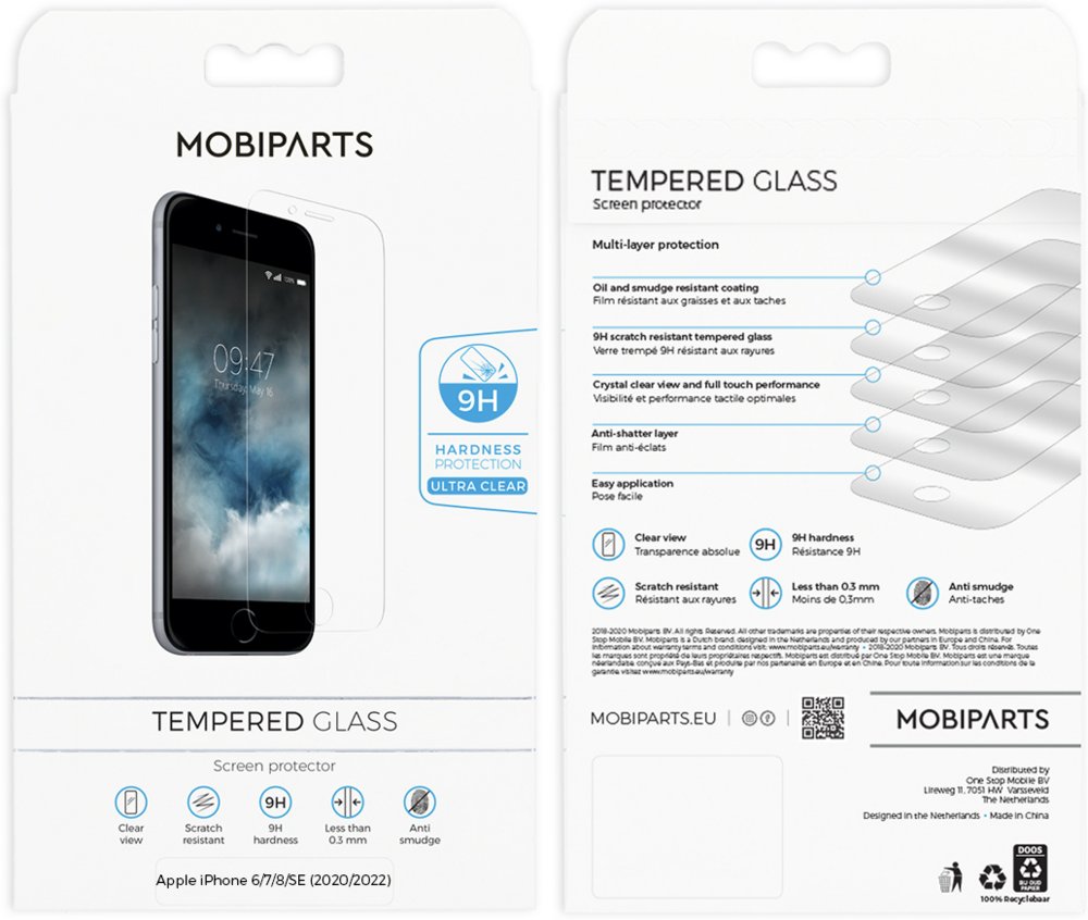 Mobiparts Regular Tempered Glass | Screenprotector voor iPhone 6/7/8/SE (2020/2022) | 9H Hardheid | 10-Pack - Afbeelding 4