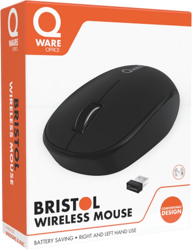 QWARE Wireless Mouse Bristol Zwart - Afbeelding 3