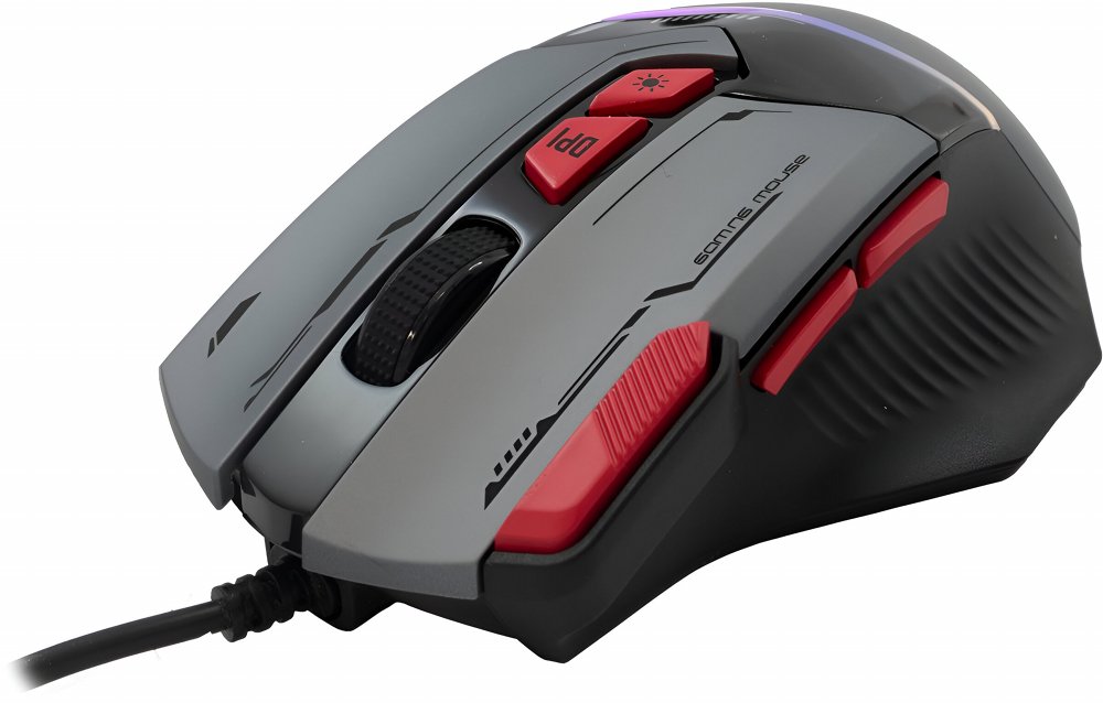 Baracuda MANTA RGB | Bekabelde Gaming Muis | Rechtshandig | USB-A | 12800 DPI | Grijs - Afbeelding 3