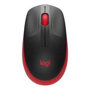 Logitech M190 | Draadloze Muis | Links- en Rechtshandig | RF | 1000 DPI | Zwart/Rood