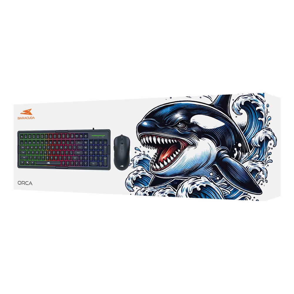 Baracuda ORCA RGB | Bekabeld Gaming Toetsenbord inclusief Muis | QWERTY | Zwart - Afbeelding 12