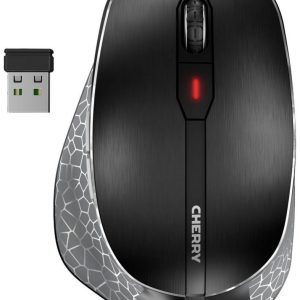 Cherry MW 8C Ergo | Ergonomische Draadloze Muis | Links- en Rechtshandig | RF + Bluetooth | 3200 DPI | Zwart/Grijs