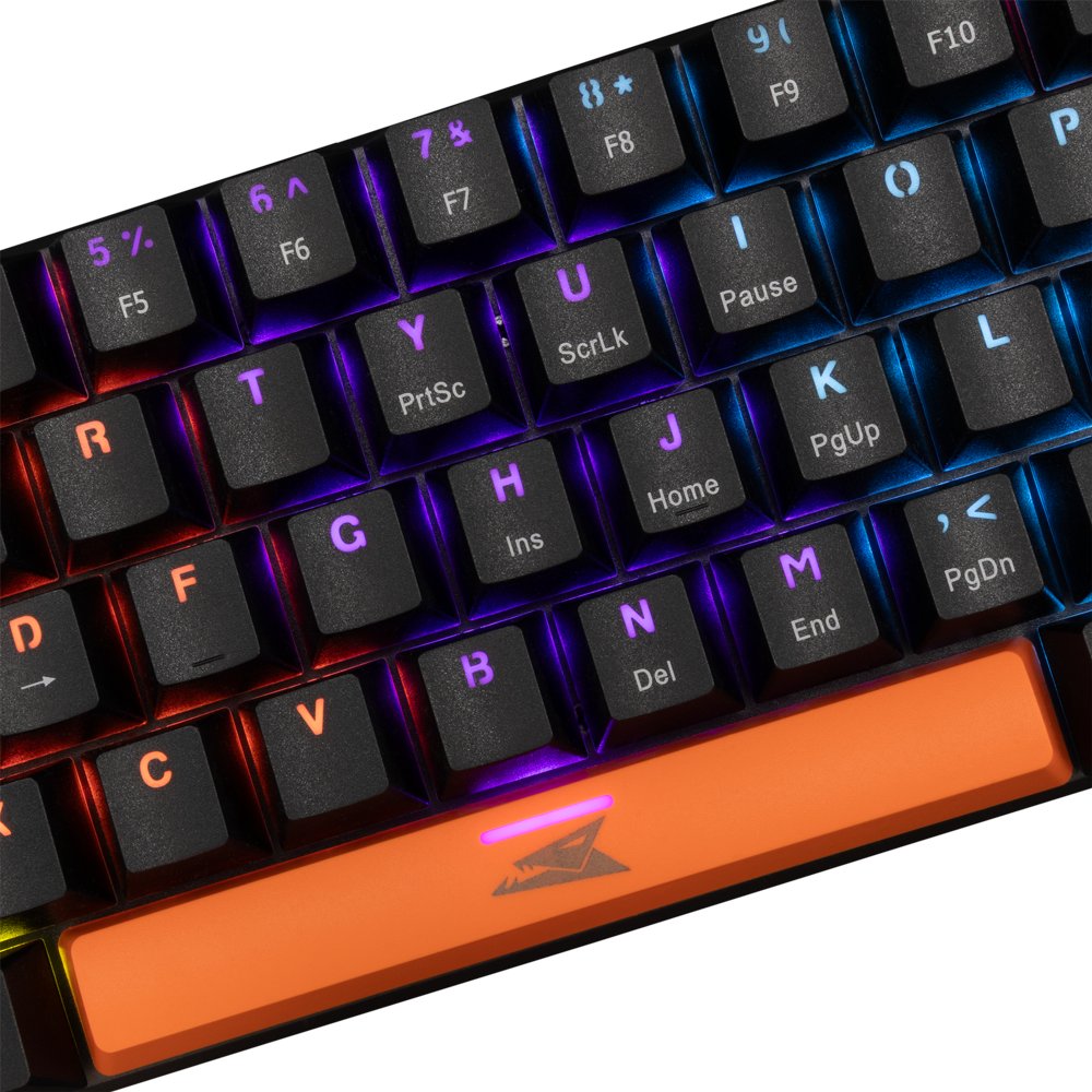 Baracuda DOLPHIN RGB 60% | Bedraad Gaming Toetsenbord | Blue Switches | Anti-Ghosting | QWERTY | Zwart - Afbeelding 4
