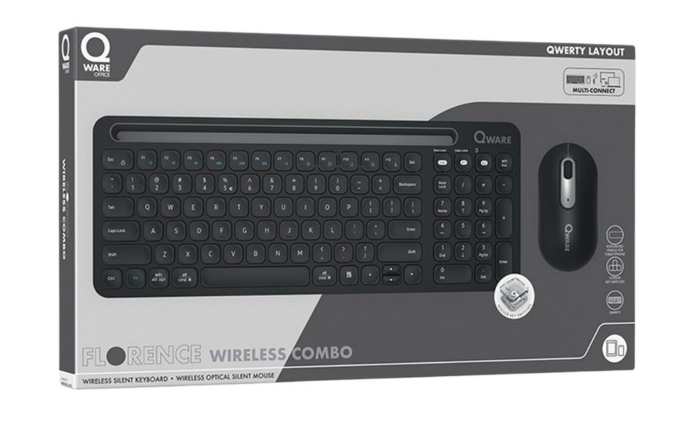 QWARE Wireless Desktop Combo Florence Zwart | Returned - Afbeelding 8