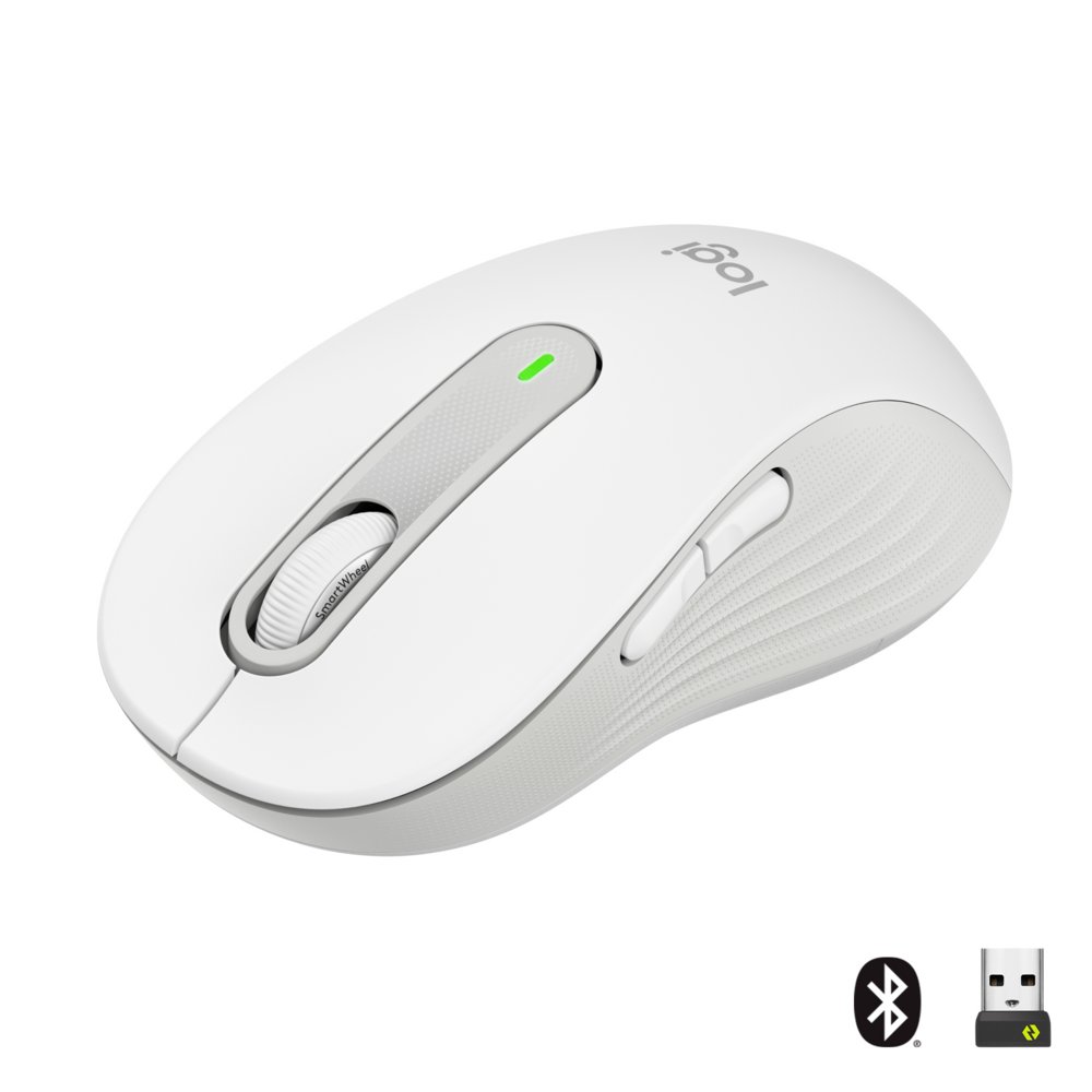 Logitech Signature M650 | Draadloze Muis | Rechtshandig | RF + Bluetooth | 2000 DPI | Wit