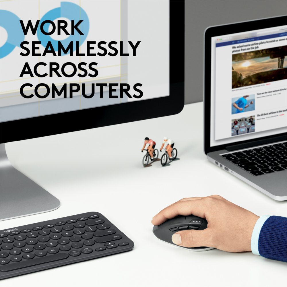 Logitech M720 Triathlon | Draadloze Muis | Rechtshandig | RF + Bluetooth | 1000 DPI | Zwart - Afbeelding 3