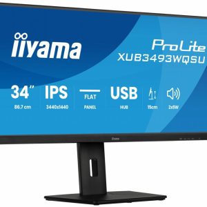 iiyama ProLite XUB3493WQSU-B6 | 34" Ultrawide IPS Monitor | 3440x1440 UWQHD | 120Hz | LED | Zwart