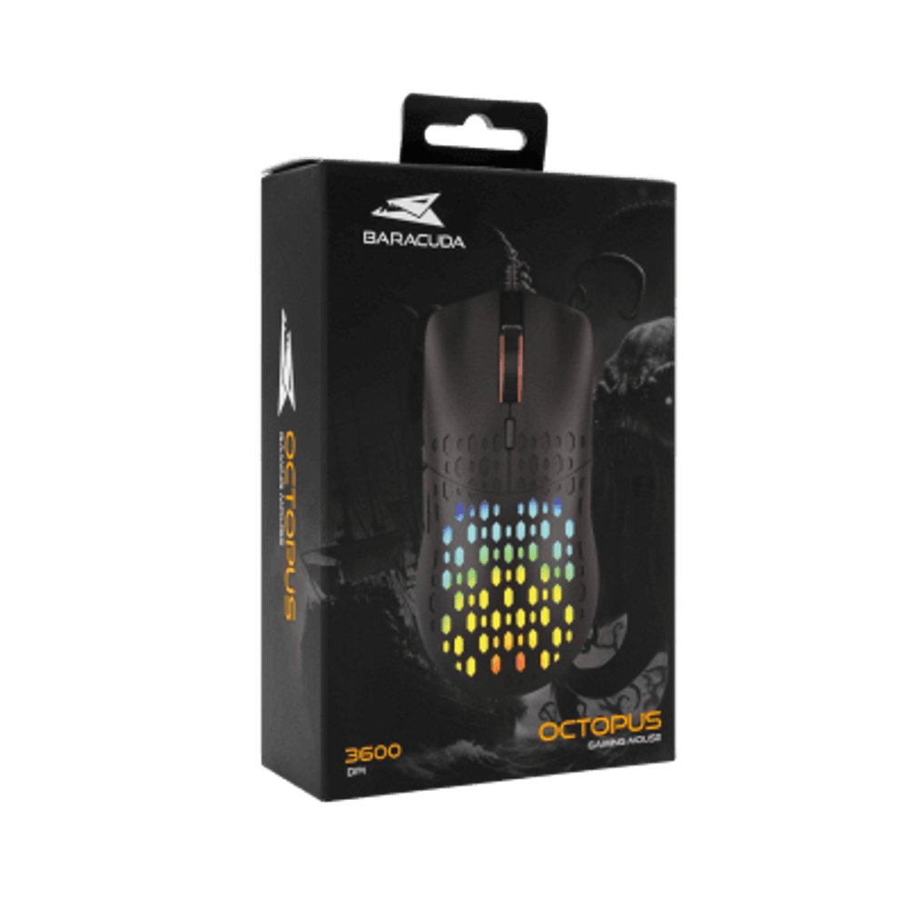 Baracuda OCTOPUS RGB | Bekabelde Gaming Muis | Rechtshandig | USB-A | 3600 DPI | Zwart - Afbeelding 5