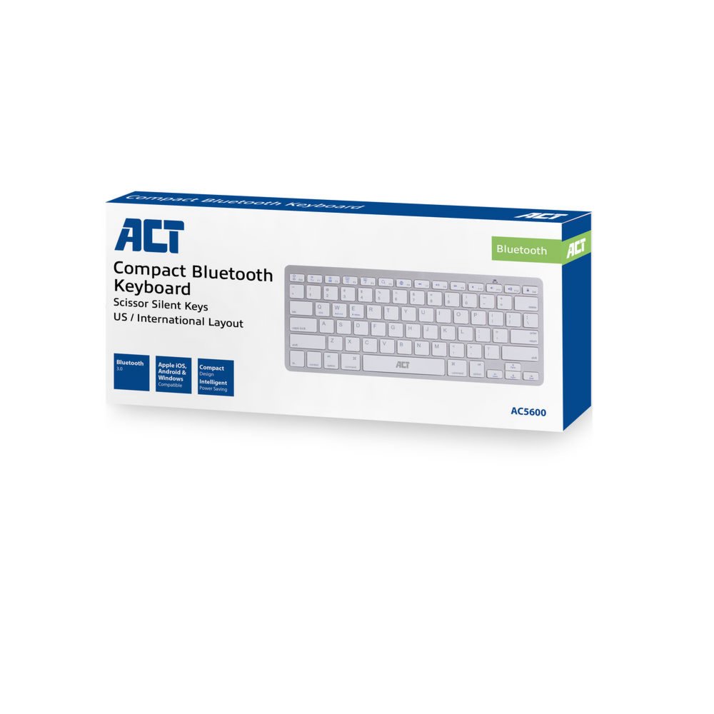 ACT AC5600 | Toetsenbord | Bluetooth | QWERTY US International | Wit - Afbeelding 6
