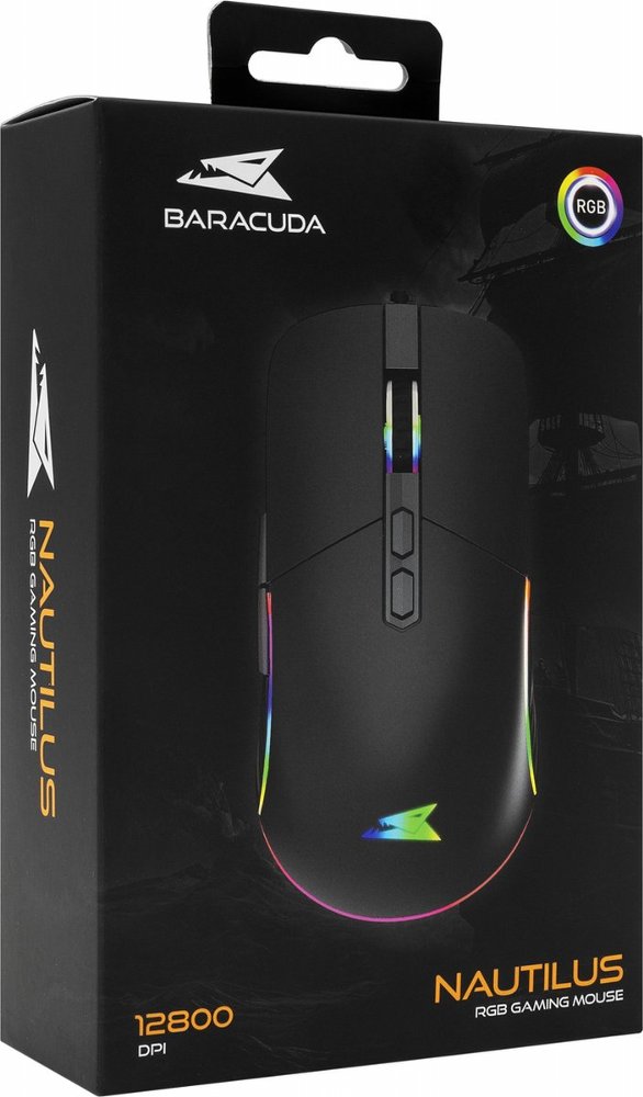 Baracuda NAUTILUS RGB | Bekabelde Gaming Muis | Rechtshandig | USB-A | 12800 DPI | Zwart - Afbeelding 4