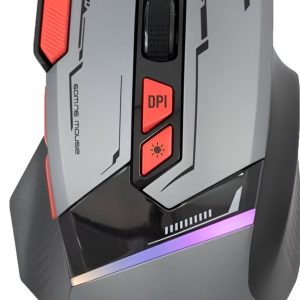 Baracuda MANTA RGB | Bekabelde Gaming Muis | Rechtshandig | USB-A | 12800 DPI | Grijs