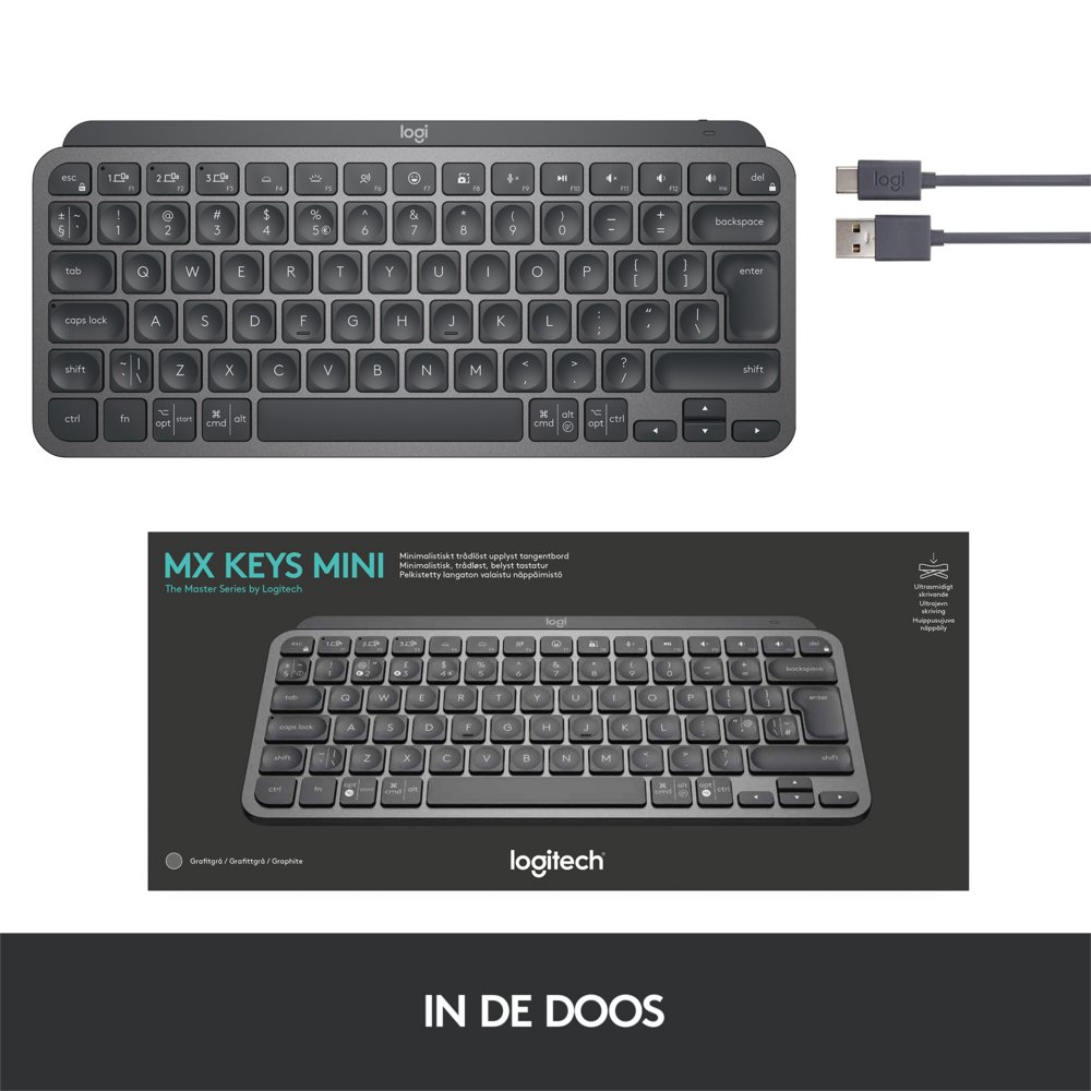 Logitech MX Keys Mini | Draadloos Verlicht Toetsenbord | QWERTY - Afbeelding 12