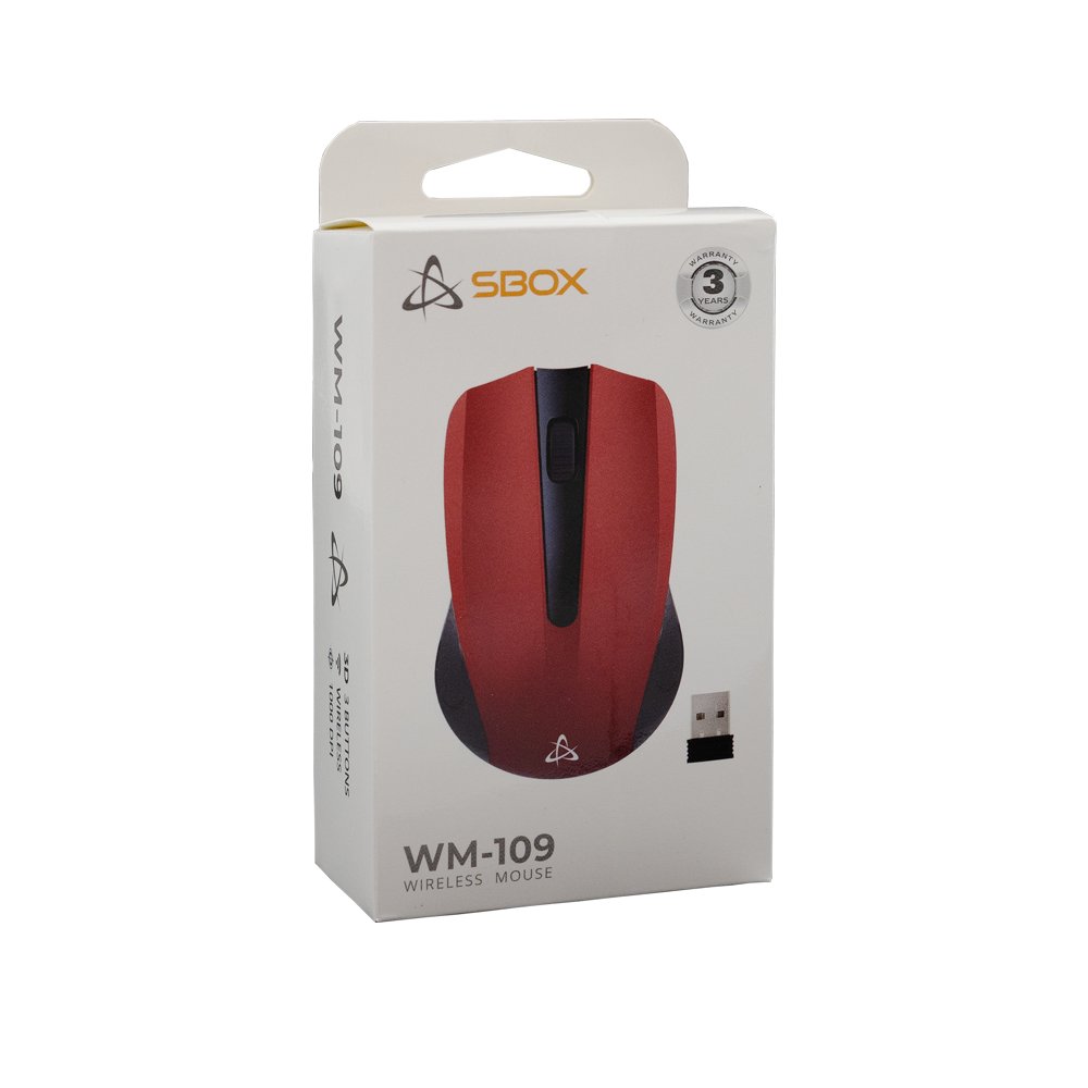 SBOX WM-109 Red | Draadloze Muis | Links- en Rechtshandig | RF | 1000 DPI | Rood - Afbeelding 7
